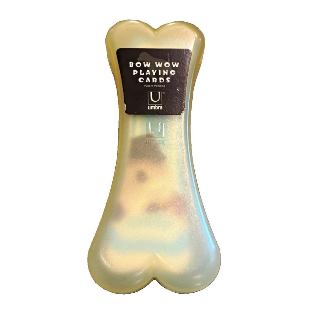 Umbra Bow Wow Playing Cards Card Deck in Dog Bone-Shaped Case, Animals Theme